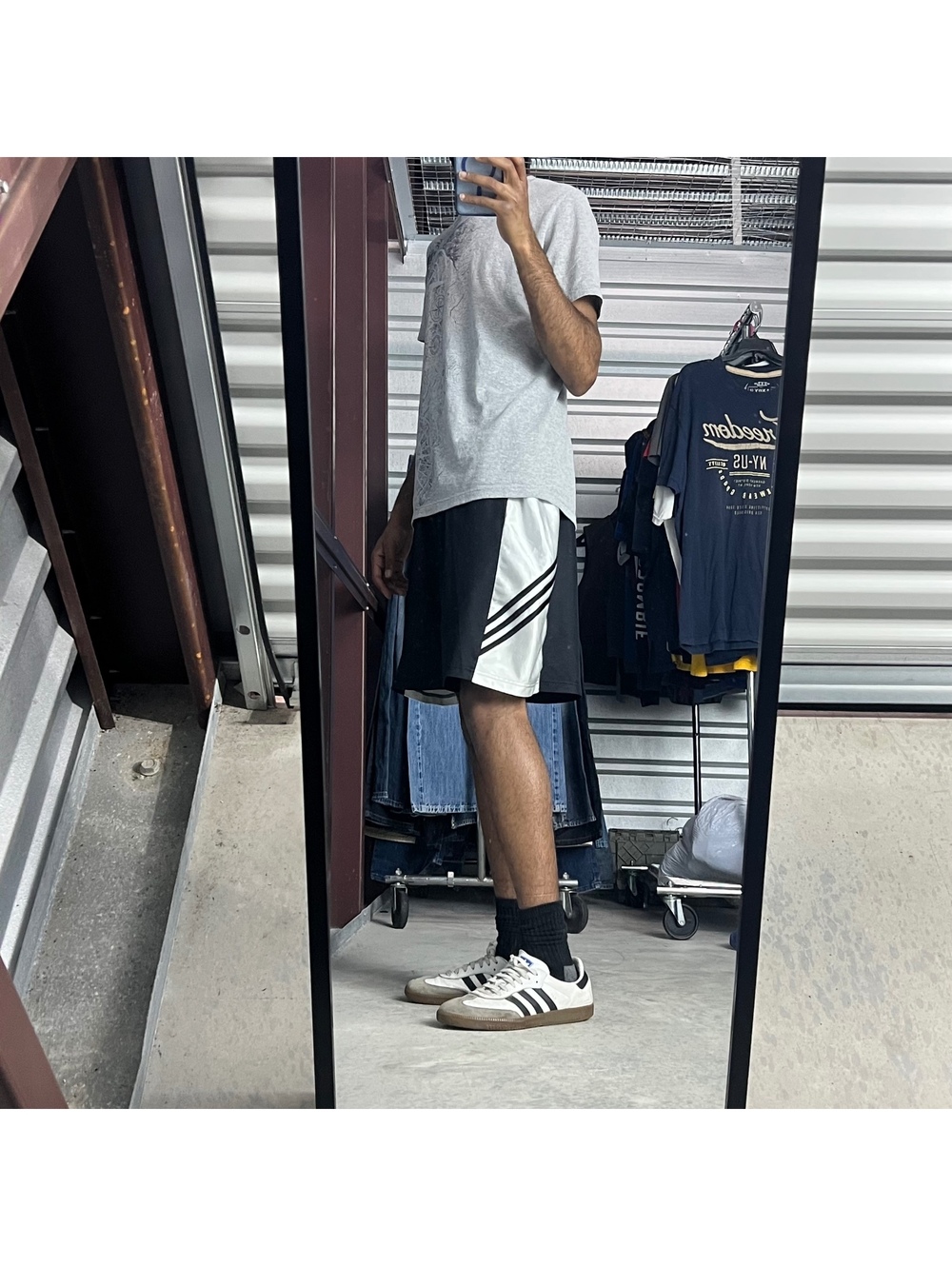 Y2K Adidas Baggy Gym Shorts Sz. L Striped Basketball Shiny Dazzle Sportswear - Picture 4 of 8